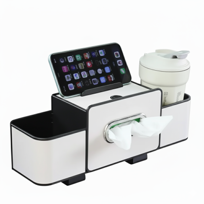 3 In 1 Luxury Car Backseat Organizer With Cup Holders And Storage Compartments