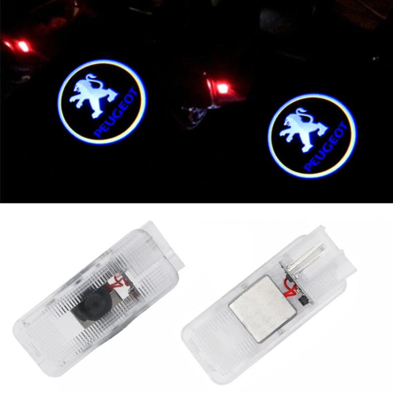 Set Of 2 Peugeot LED Car Door Lights-Car Door Sills