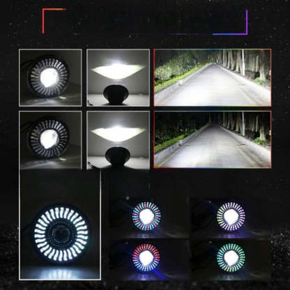 Set Of 2 Round Halo LED Headlight For Wrangler-Car Door Sills