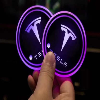 Tesla LED Car Cup Holder Lights-Car Door Sills
