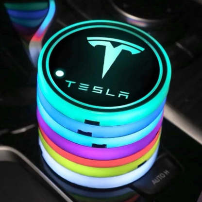 Tesla LED Car Cup Holder Lights-Car Door Sills
