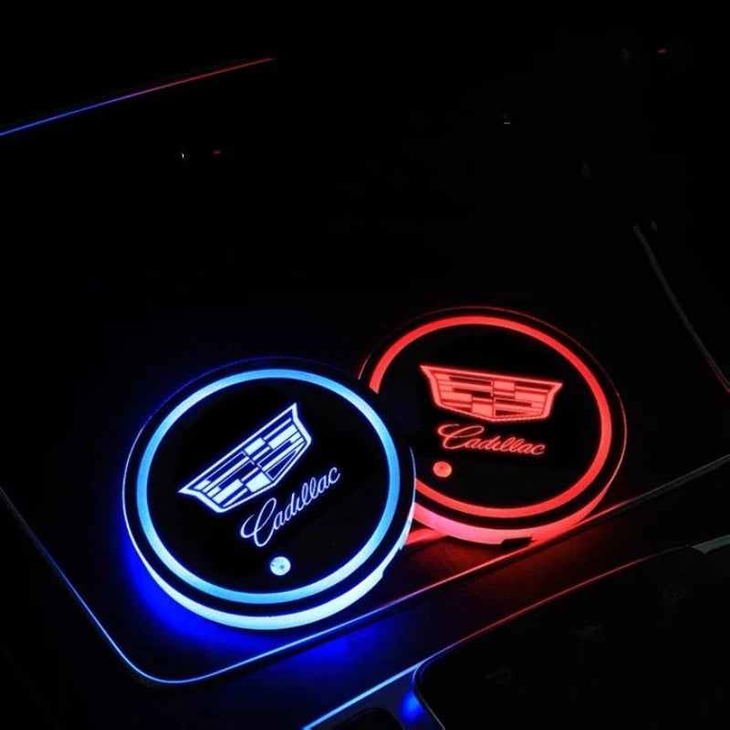Cadillac LED Car Cup Holder Lights-Car Door Sills