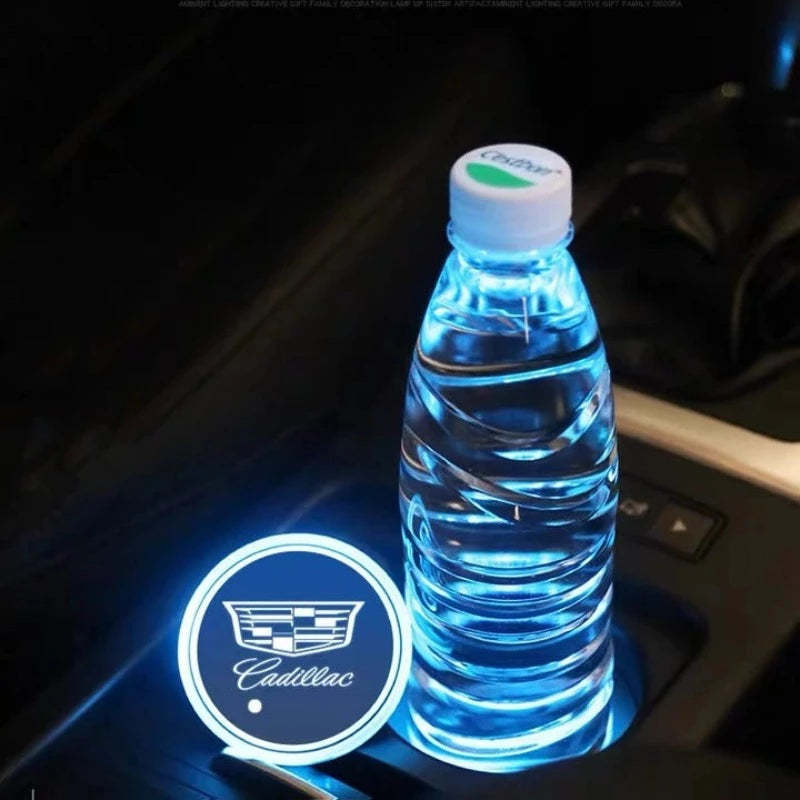 Cadillac LED Car Cup Holder Lights-Car Door Sills