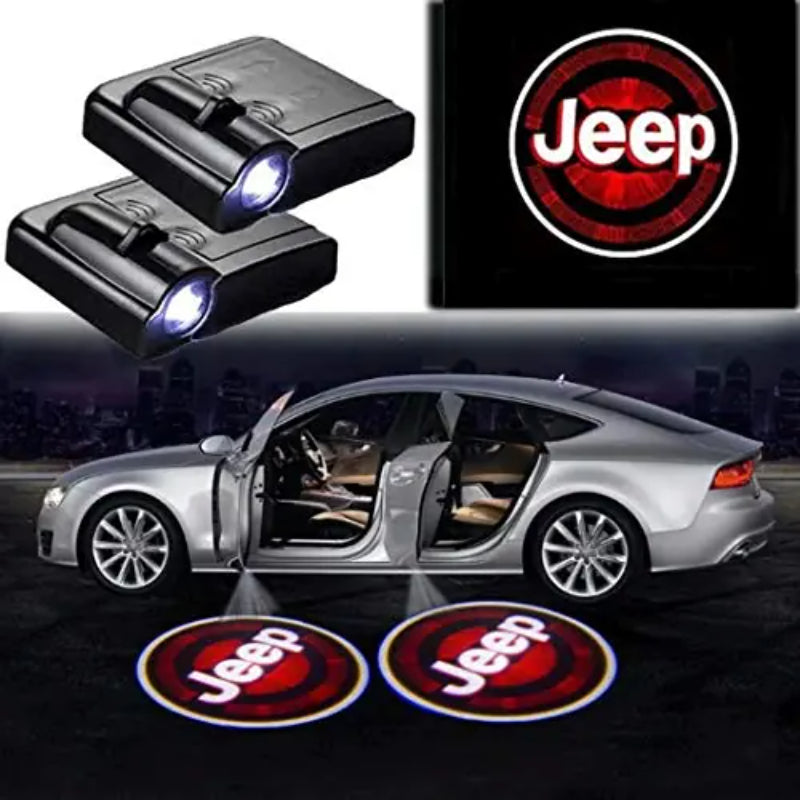 Set Of 2 Jeep Door Ghost Light Logo-Car Door Sills