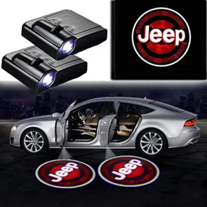 Set Of 2 Jeep Door Ghost Light Logo-Car Door Sills