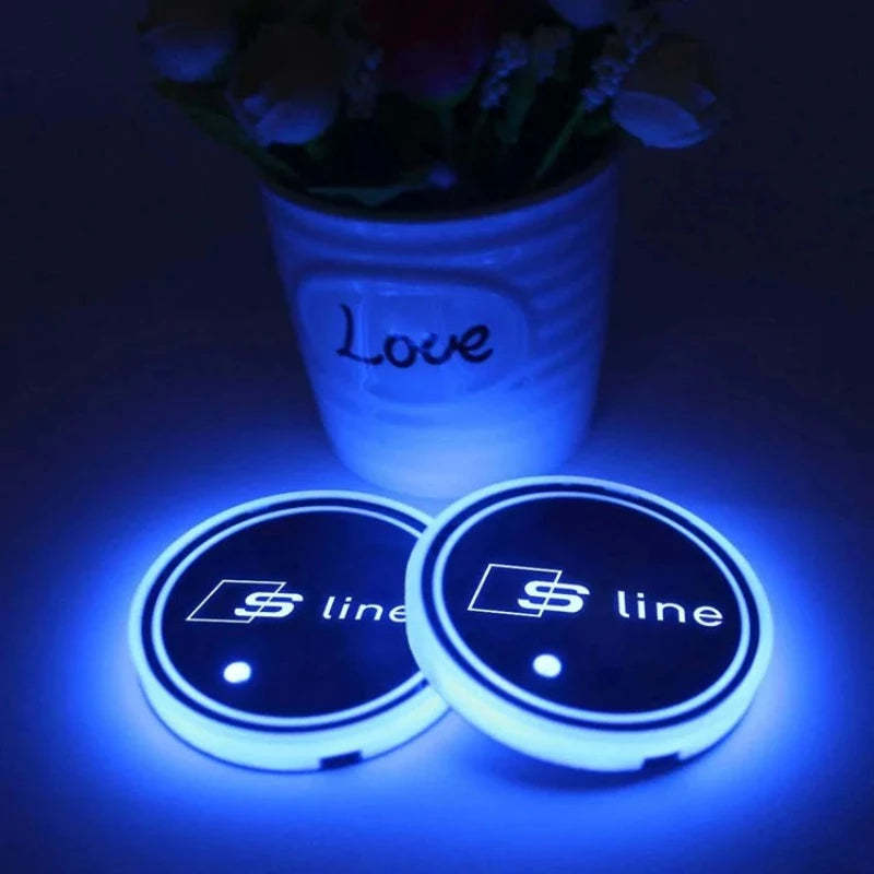 Audi S Line Car Cup Holder Lights-Car Door Sills