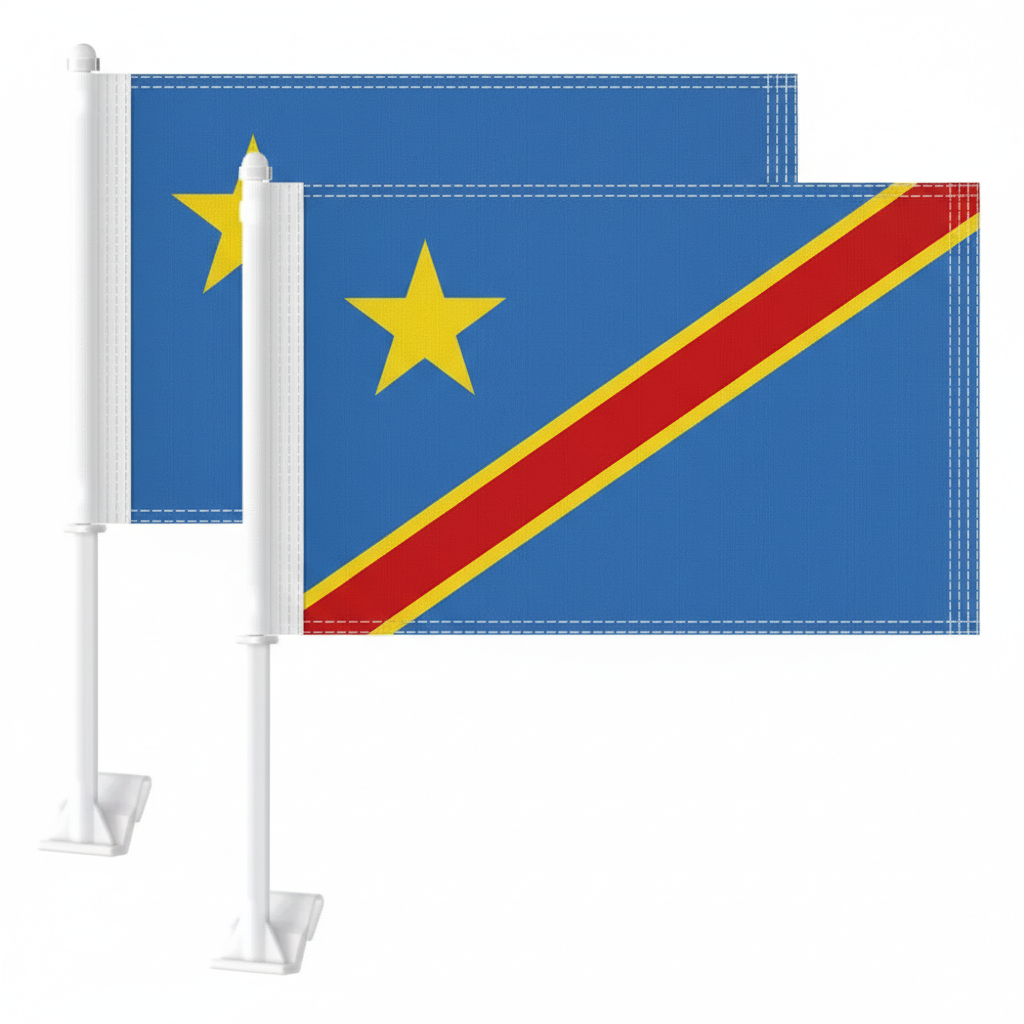 Official FIFA 2026 Democratic Republic of the Congo Car Flag