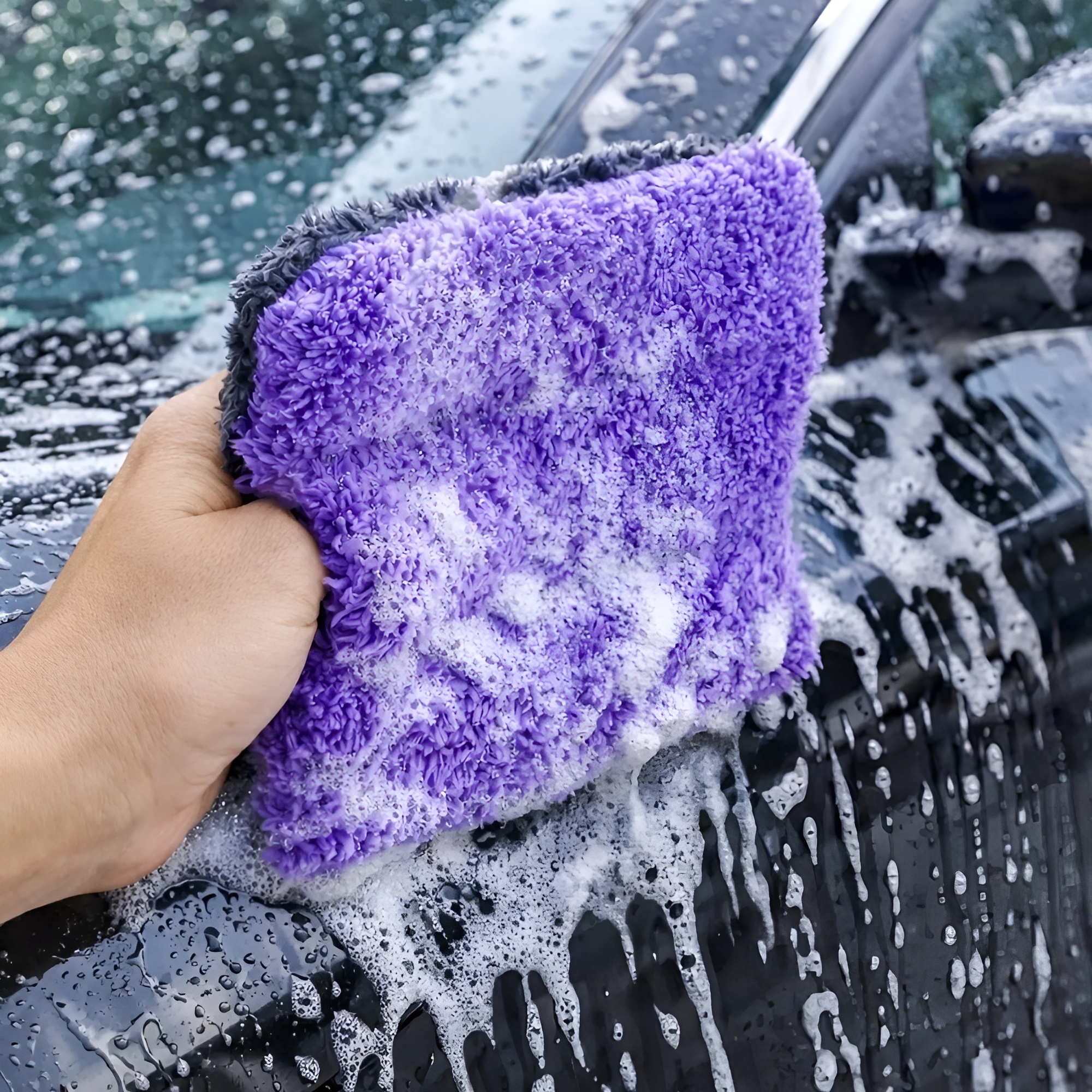 Pack Of 4 Ultra Soft Microfiber Car Wash Pad Set