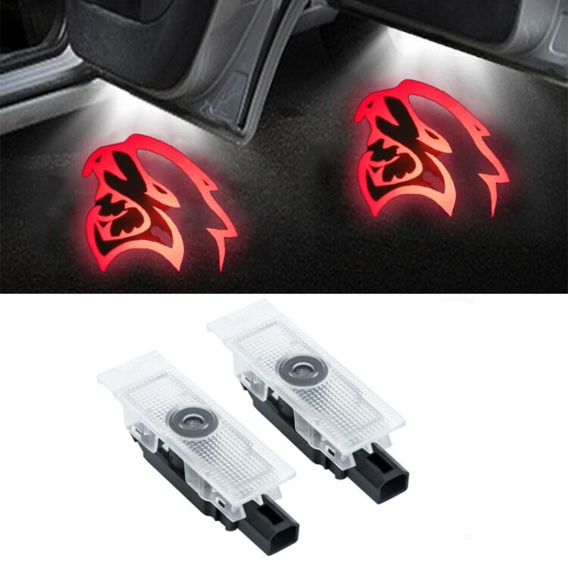 Set Of 2 Hellcat Door Projector Light-Car Door Sills