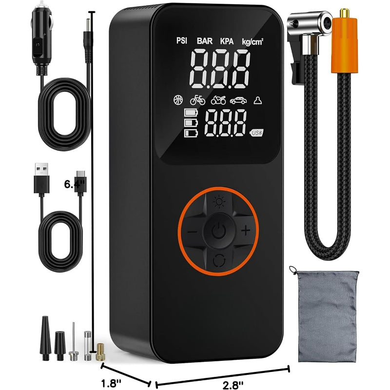 Cordless Portable Tire Inflator With 150 PSI USB Rechargeable-Car Door Sills