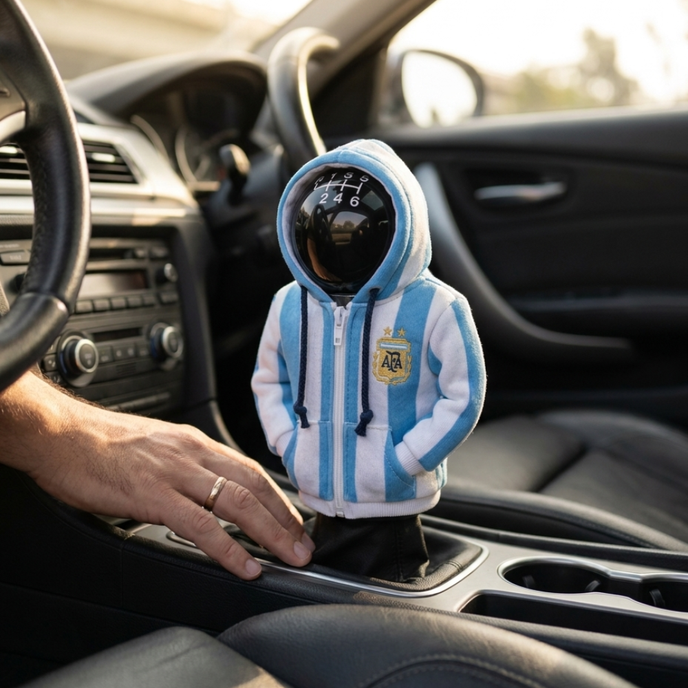 Argentina Gear Shift Hoodie Cover, La Albiceleste Sky Blue and White Fan Decor for World Cup 2026