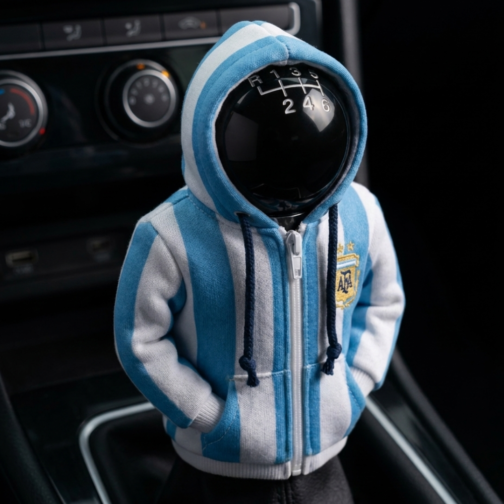 Argentina Gear Shift Hoodie Cover, La Albiceleste Sky Blue and White Fan Decor for World Cup 2026