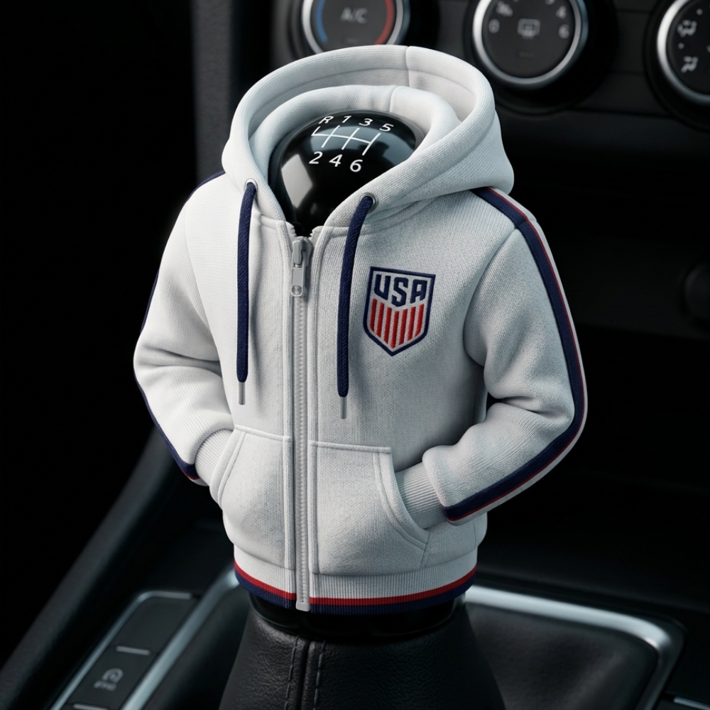 USA Gear Shift Hoodie Cover, Stars and Stripes Fan Tribute for World Cup 2026