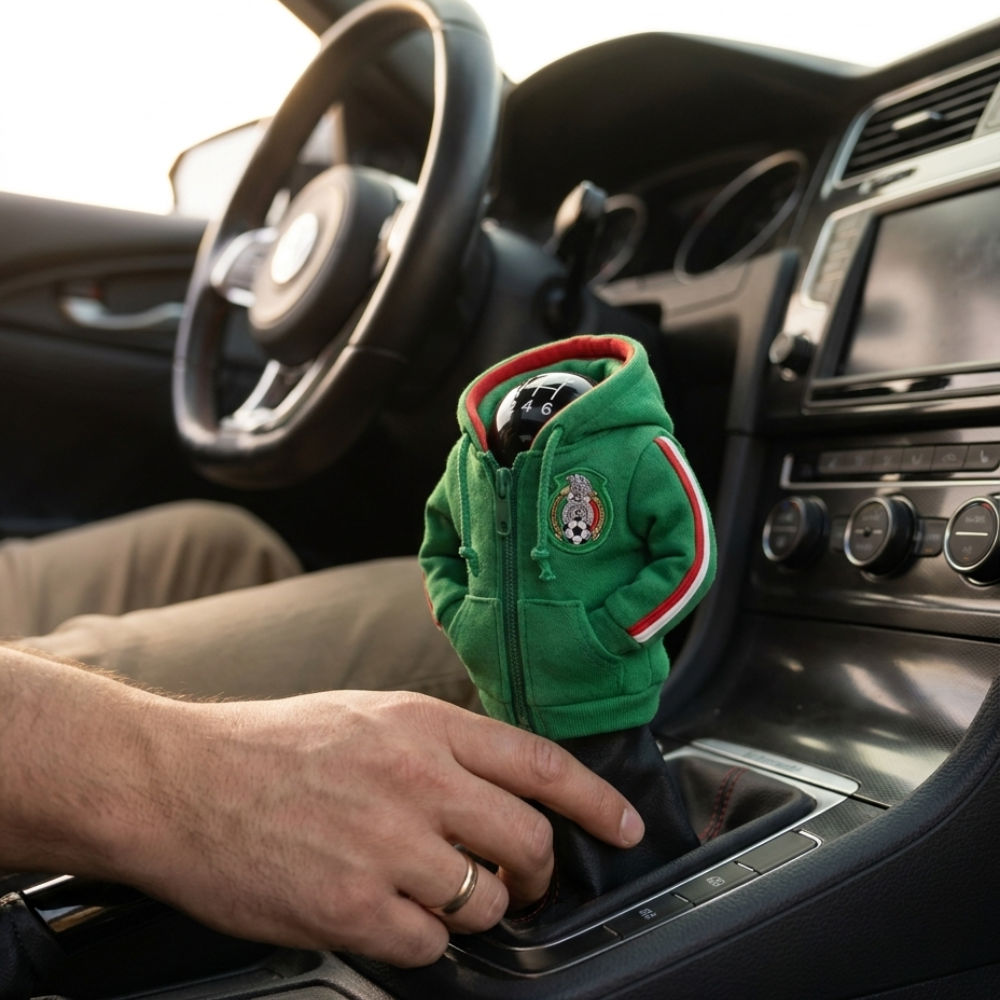 Mexico El Tri Gear Shift Hoodie Cover, Green Fan Tribute for Your Car (World Cup 2026)