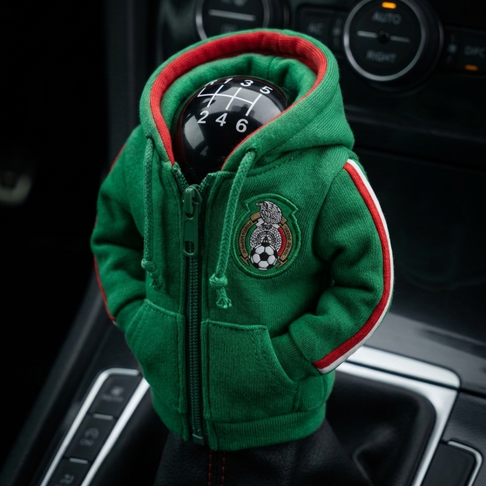 Mexico El Tri Gear Shift Hoodie Cover, Green Fan Tribute for Your Car (World Cup 2026)