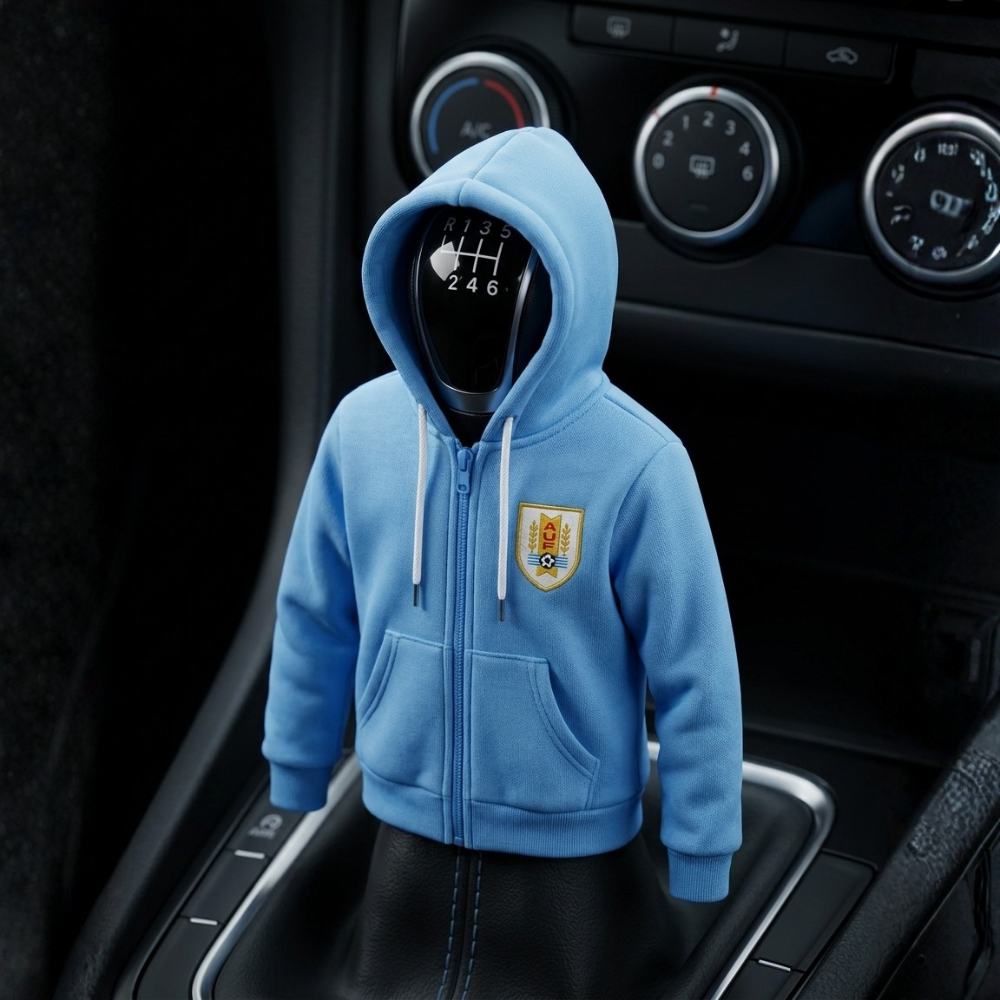 Uruguay Gear Shift Hoodie Cover, La Celeste Sky Blue Fan Decor for 2026