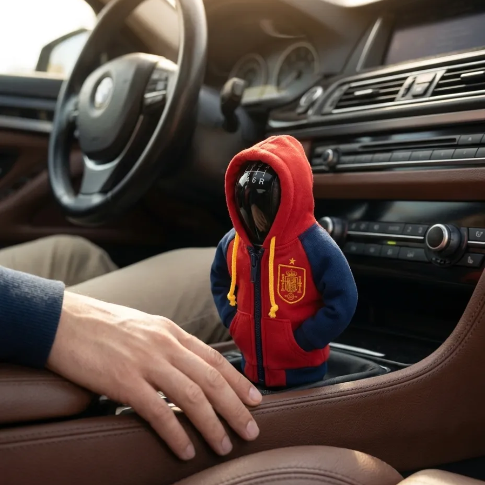 Spain Gear Shift Hoodie Cover, La Roja Red Fan Car Decor for World Cup 2026