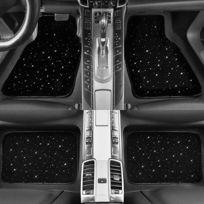 LED Night Sky Car Floor Mats With Anti Slip Underside-Car Door Sills