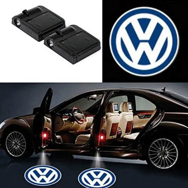 Set Of 2 Volkswagen Door Ghost Light Logo-Car Door Sills