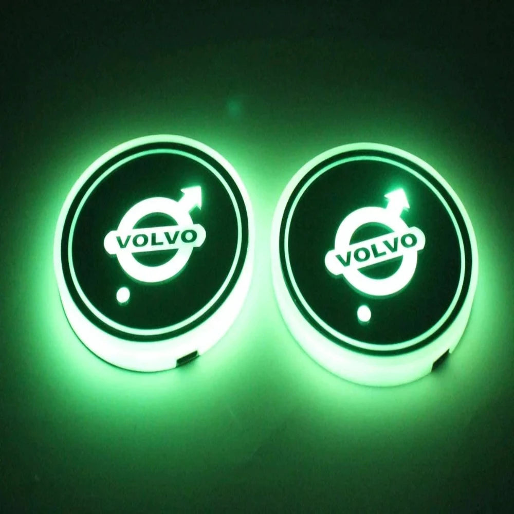 Volvo Logo LED Car Cup Holder Lights-Car Door Sills