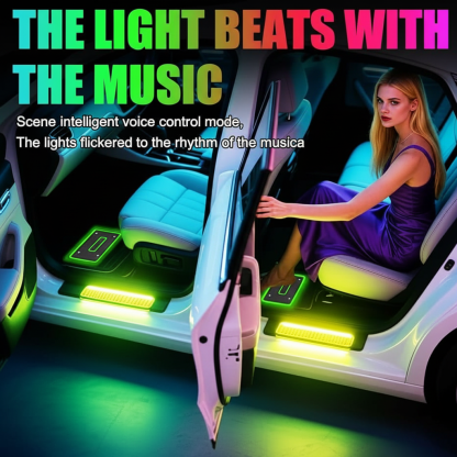 Pack of 4 Car LED Lights for Floor Mats
