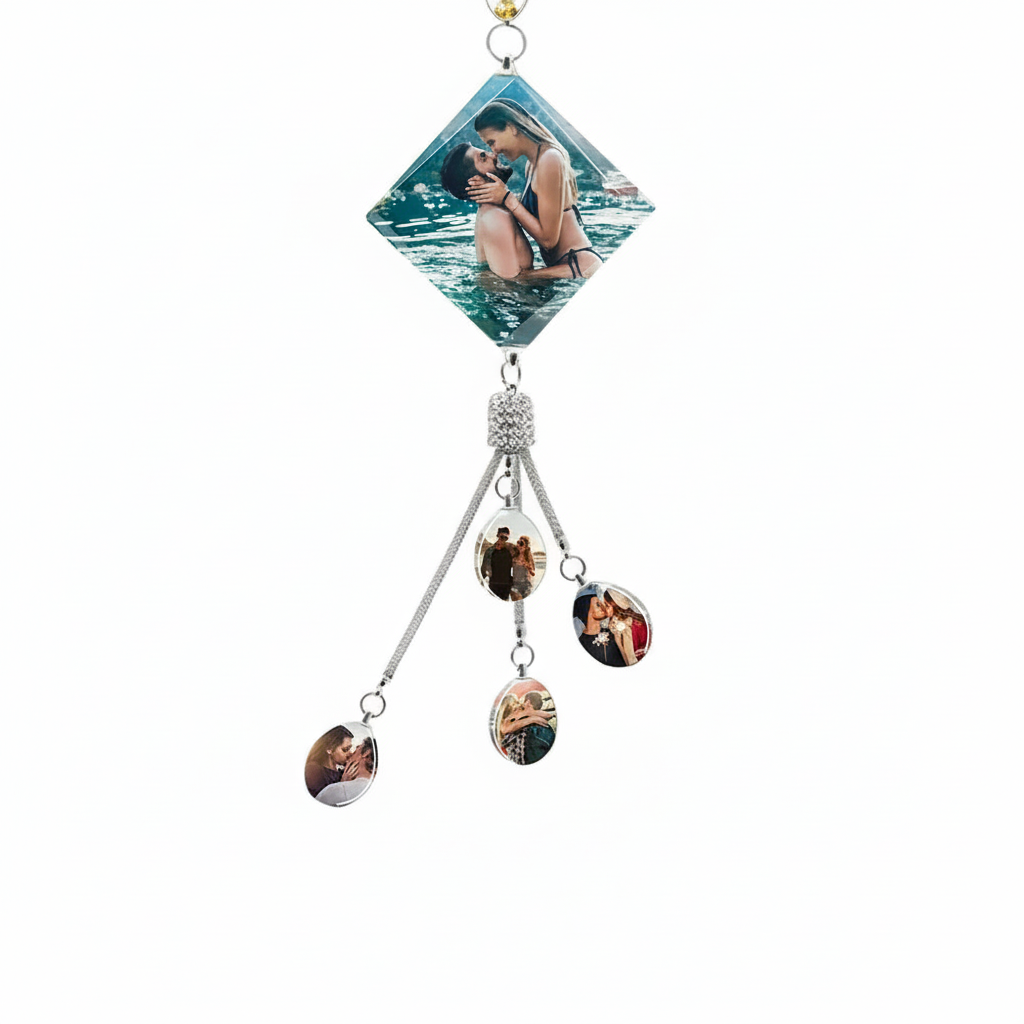 Personalized Crystal Photo Pendant Ornament For Car
