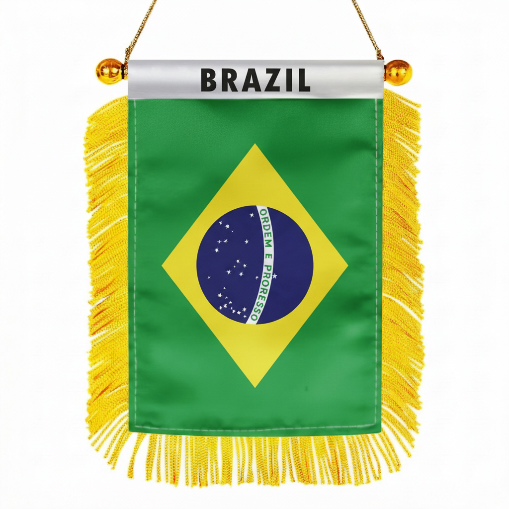 Official FIFA 2026 Brazil Car Window Mini Decorative Flag