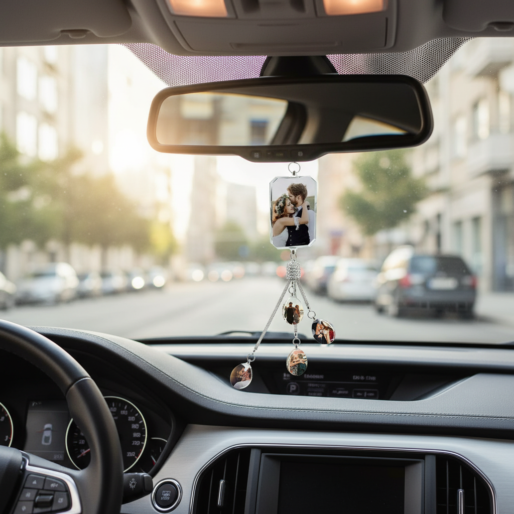 Personalized Crystal Photo Pendant Ornament For Car