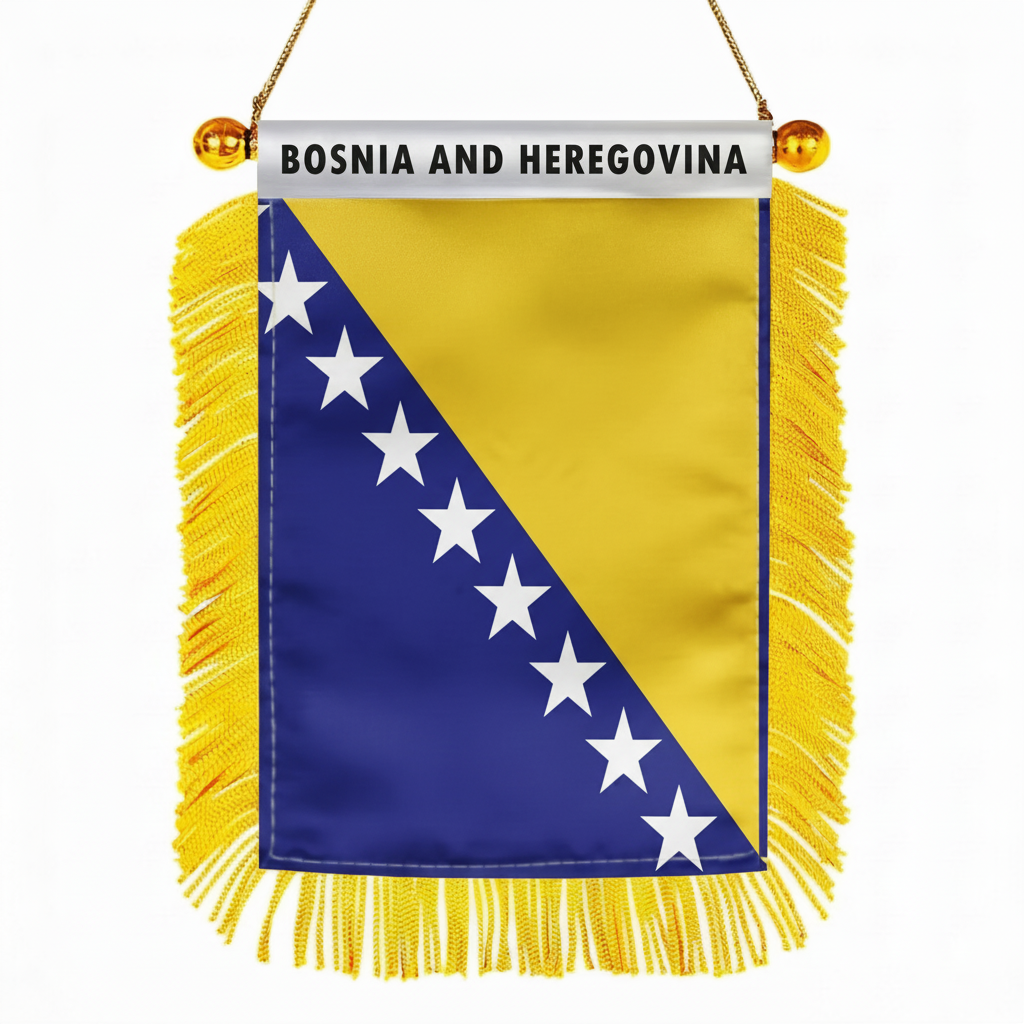 Official FIFA 2026 Bosnia and Herzegovina Car Window Mini Decorative Flag