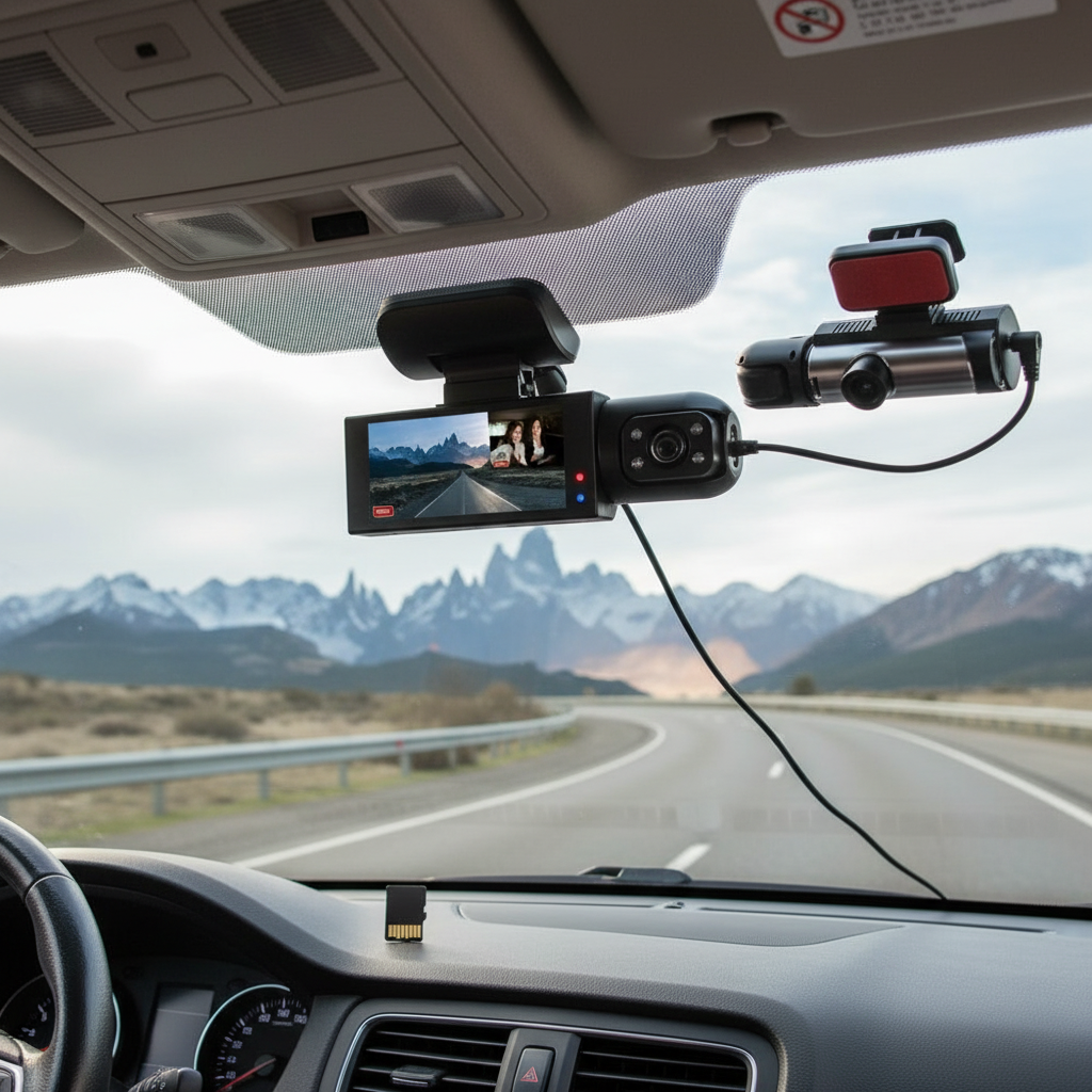 1080P Dual Lens Dash Cam Wide Angle Car Driving Recorder