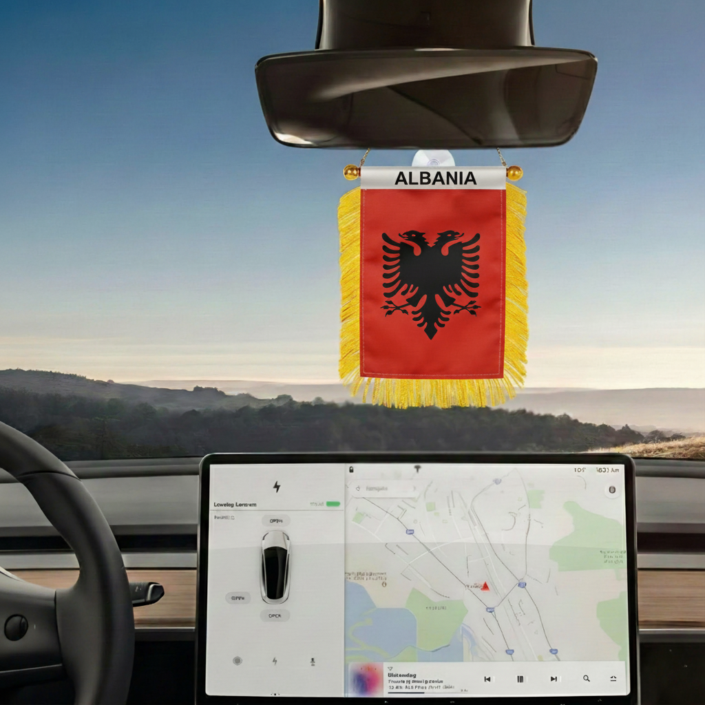 Official FIFA 2026 Albania Car Window Mini Decorative Flag