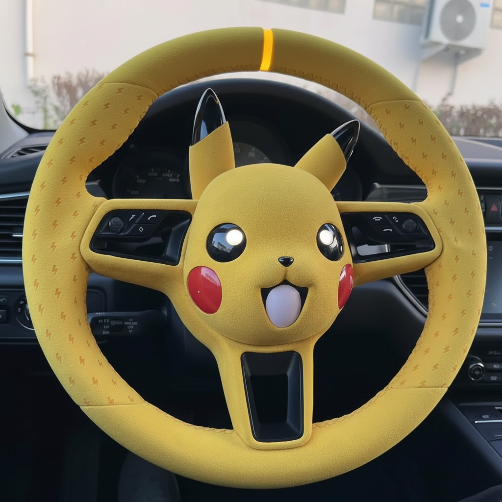 Pikachu Design Steering Wheel Cover With Soft Grip