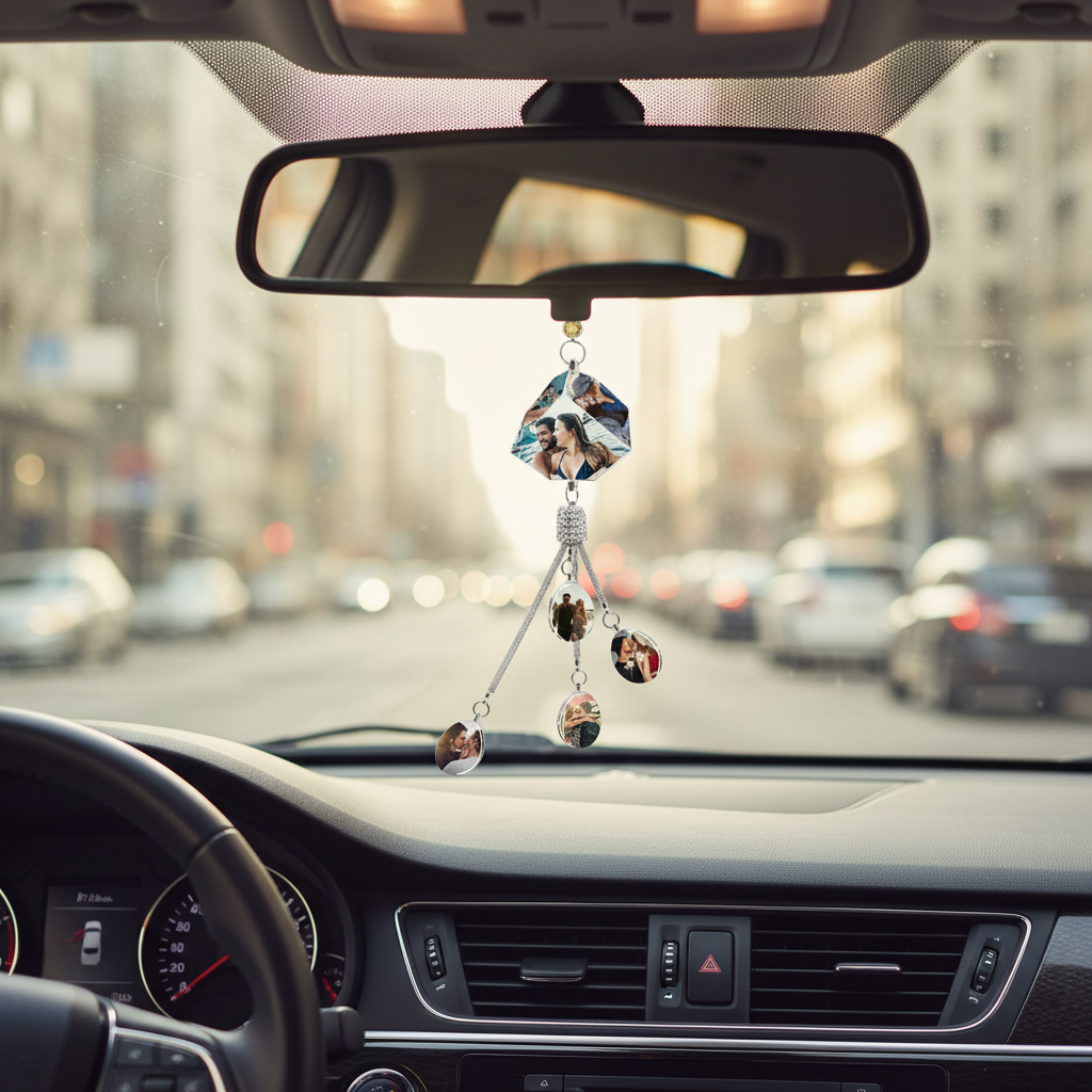 Personalized Crystal Photo Pendant Ornament For Car