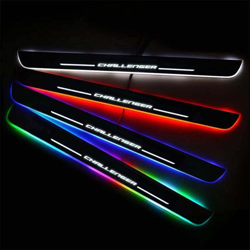 LED Wireless Illuminated Dodge Challenger Door Sill Plates-Car Door Sills