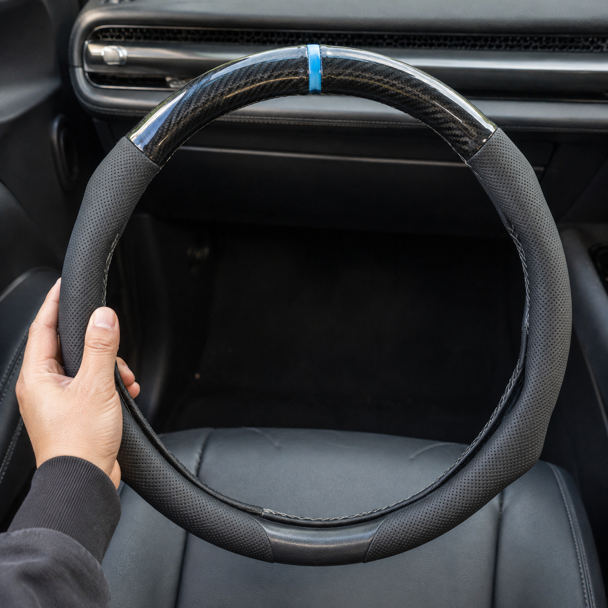 Automotive Car Steering Wheel Cover With Ultra Thin Grip