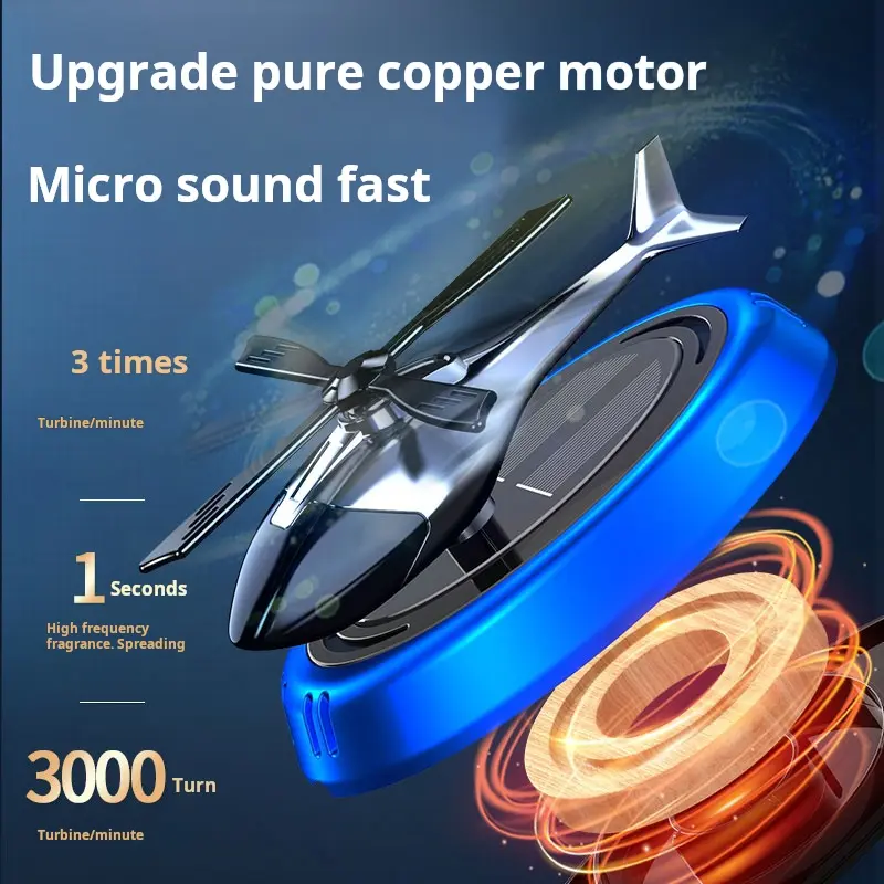 Car Air Freshener - Solar-Powered Car Decor, Helicopter Shaped Car Air Fresheners, Car Fragrance Decoration, Suitable for RVs, SUVs, Small Cars, Trucks, Valentine's Day Gift, Creative Car Accessories