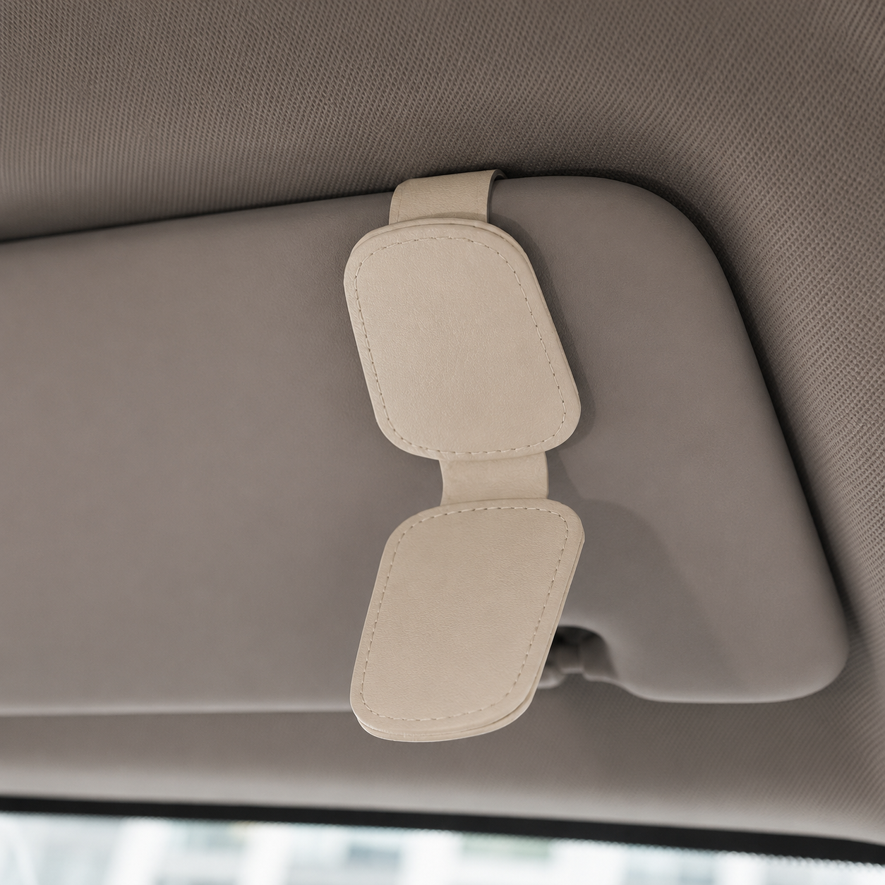 Magnetic Leather Eyeglasses Clip For Car Sun Visor Interior Accessory