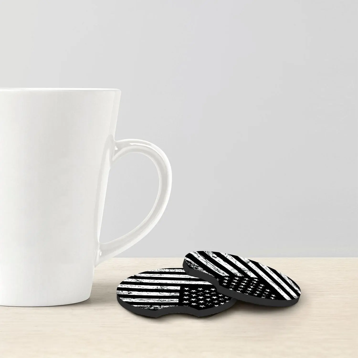 American Flag Pattern Pack Of 2 Car Cup Coaster