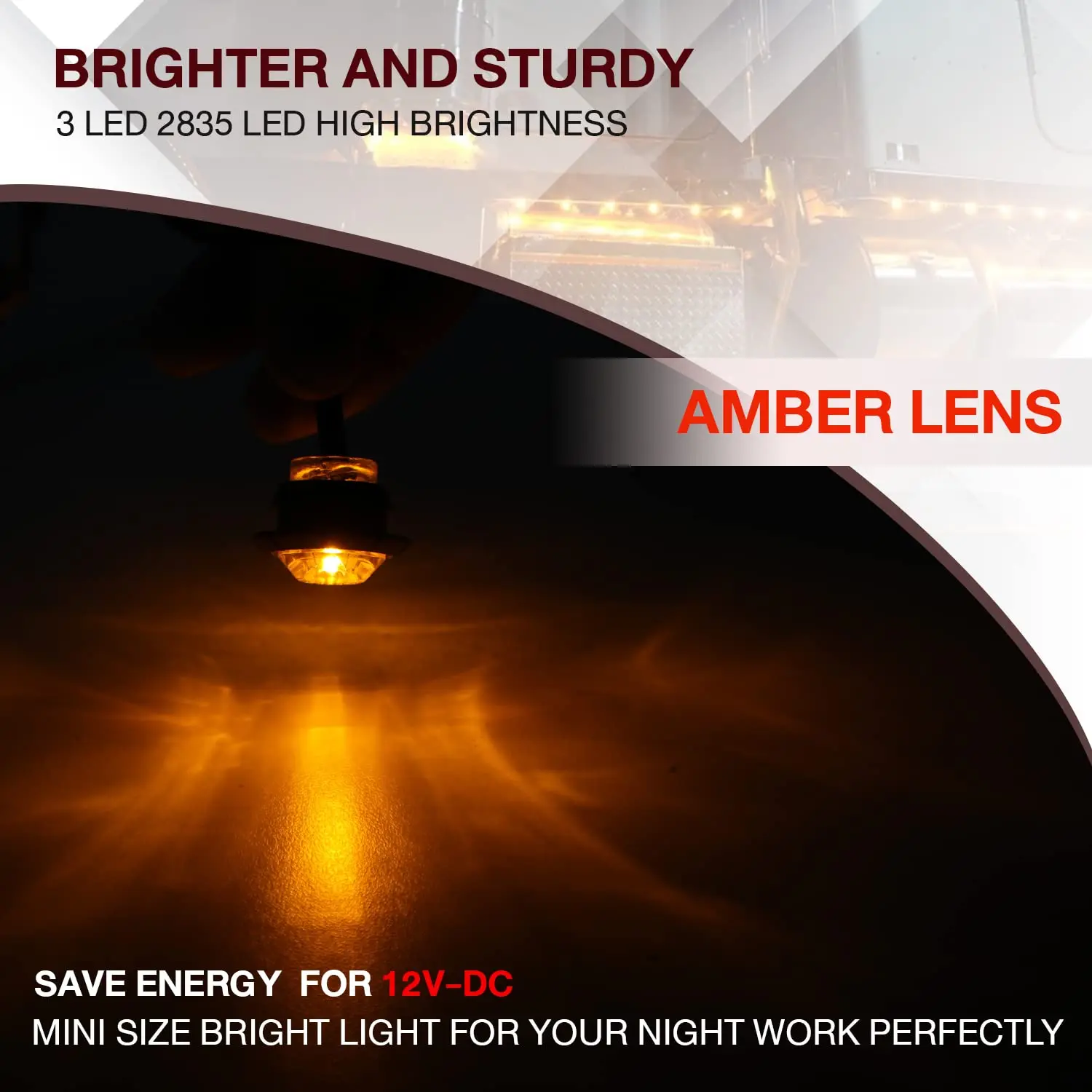 DIBMS 3/4 Inch Bullet Side Marker Light 50PCS Amber Round Clearance LED Front Rear Indicator Lights for Trailer Van Caravan Boat Truck RV Car Bus Led Backlights