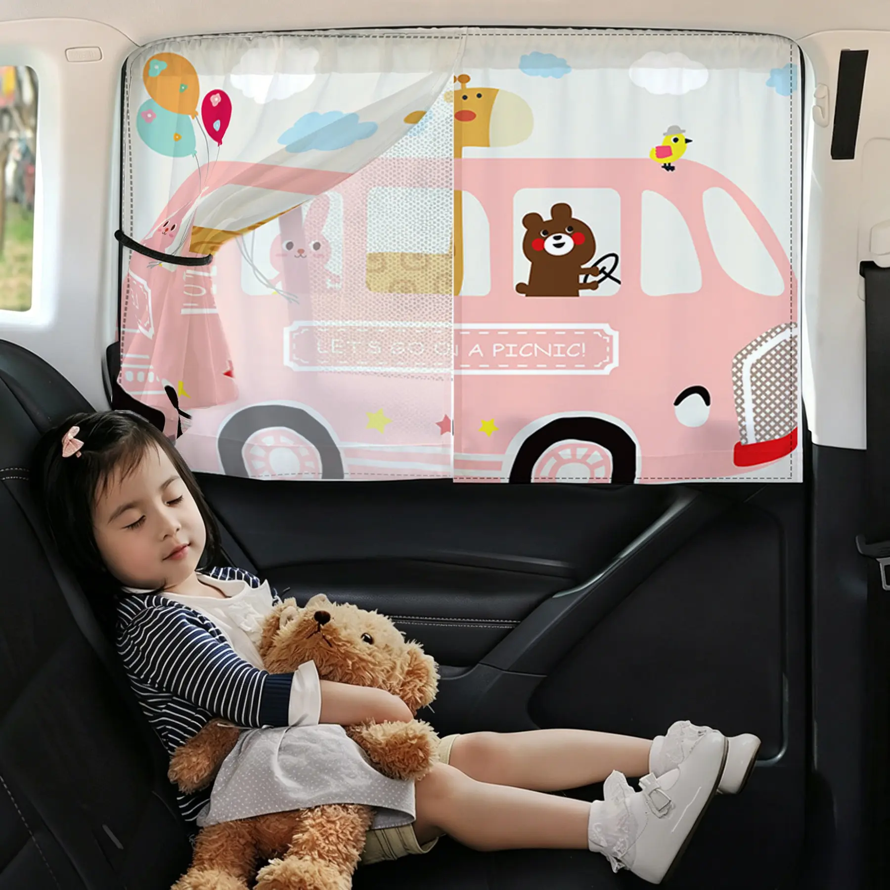 Magnetic Double Layer Car Window Sunshade Curtains For Auto Interior