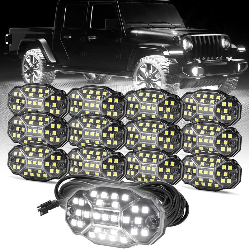 27 LED Rock Pods Lights Kit With 5 Sided Translucent Design For Vehicles