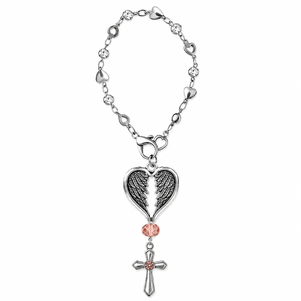 Guardian Wing Cross Charm Car Steering Wheel And Handbag Pendant Decor