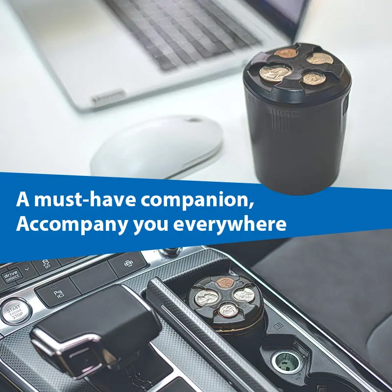 Joytutus Universal Coin Holder for Car High Capacity ABS Plastic Spring Mechanism Change Organizer Holds 35 Quarters 31 Nickels 45 Dimes 40 Pennies Compact Size Fits Standard Cup Holders