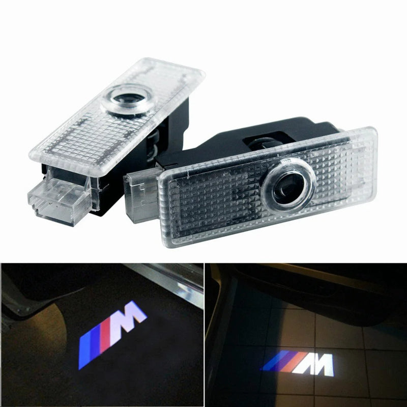 Set Of 2 BMW M Door Ghost Light Logo-Car Door Sills