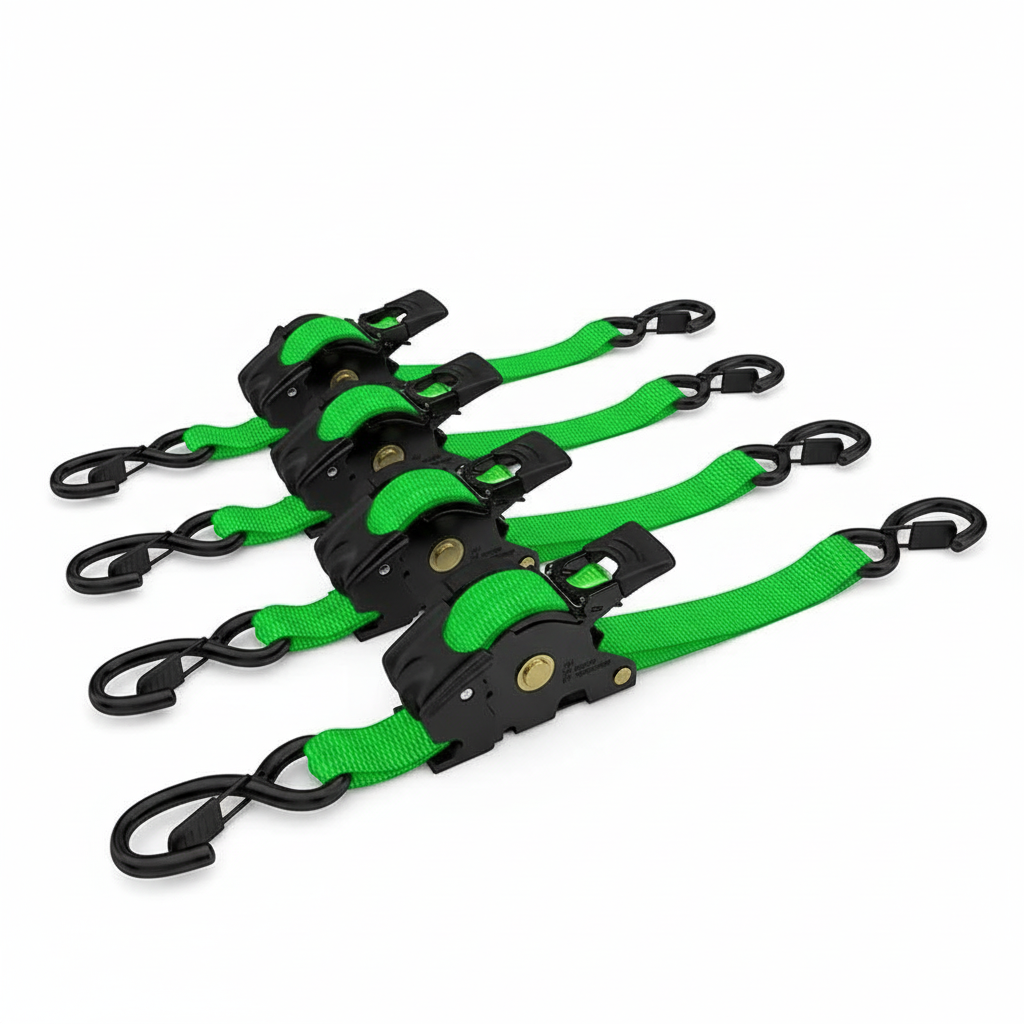 Pack Of 2 Heavy Duty Retractable Tie Down Straps 