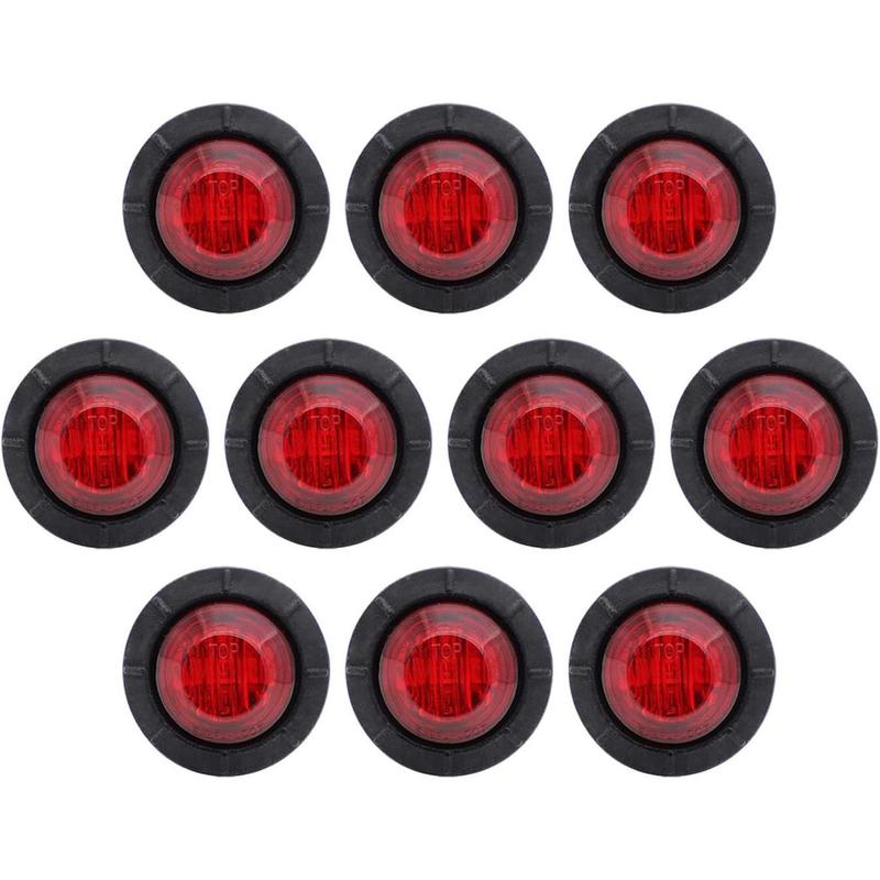 Mini Round 12V LED Side Marker Signal Lights Kit For Truck Trailer And RV  