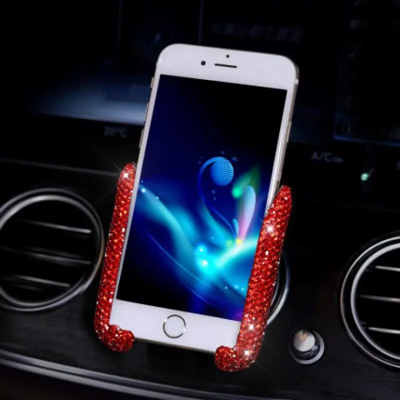 Rhinestone Decor Adjustable Air Vent Mount Phone Holder For Cars