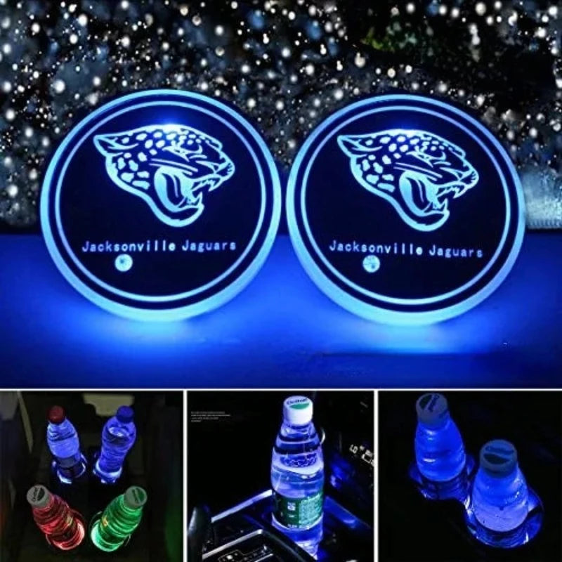 Jacksonville Jaguars Car Cup Holder Lights-Car Door Sills
