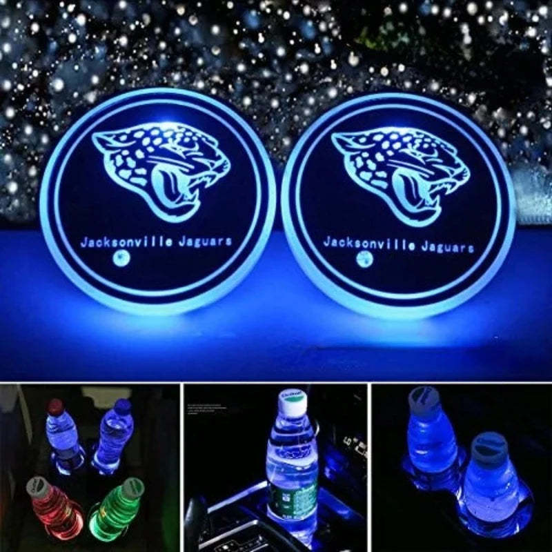 Jacksonville Jaguars Car Cup Holder Lights-Car Door Sills