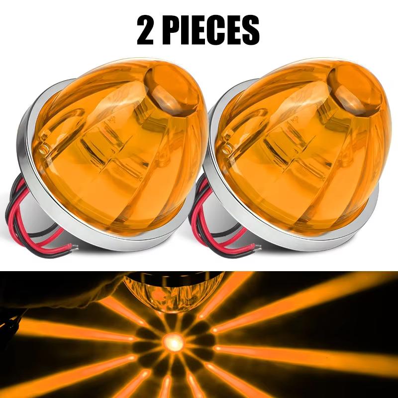 2 Piece LED Watermelon Side Marker Turn Signal Lights Set For Truck Trailer  